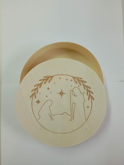 Caja de Navidad de madera                                 (17x5cm)